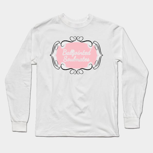 Balljointed Soulmates Design White Black Rose Long Sleeve T-Shirt by Qwerdenker Music Merch